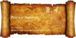 Maria Ambrus névjegykártya